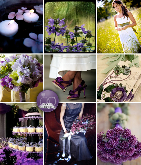 purplegreenblackwedding